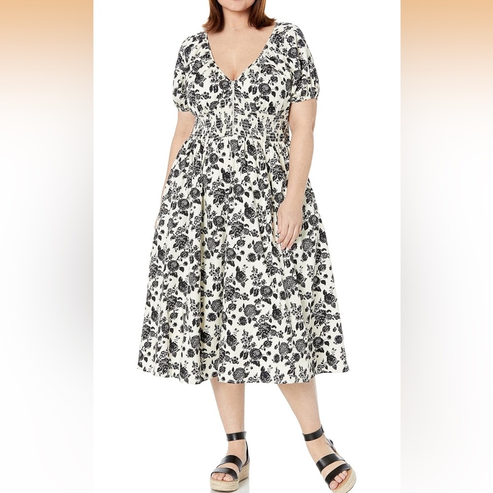 The Drop Daksha Smocked Zipper Dress